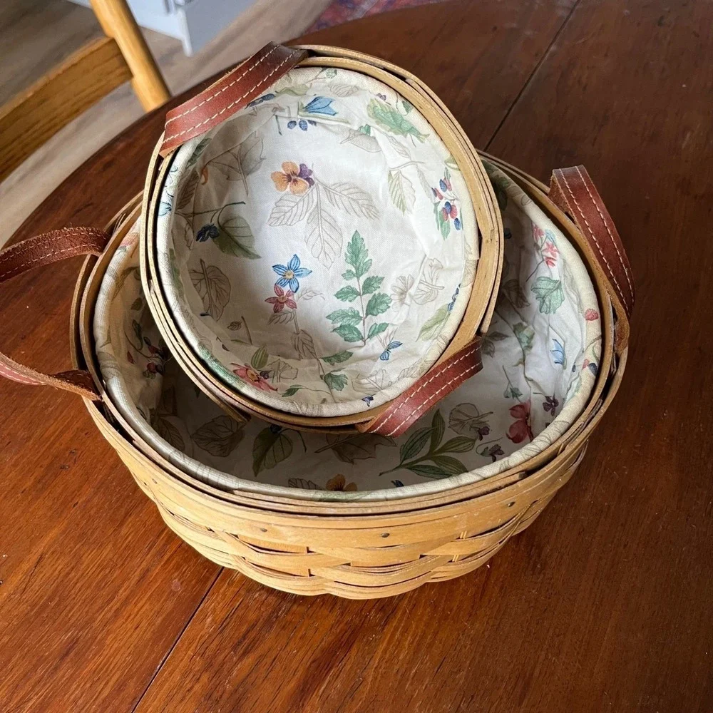 Vintage‎ Longaberger Handwoven Baskets Set of 2